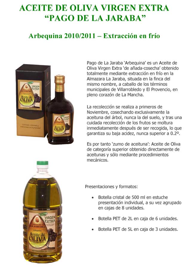 Aceite de Oliva Virgen Extra La Jaraba